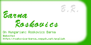 barna roskovics business card